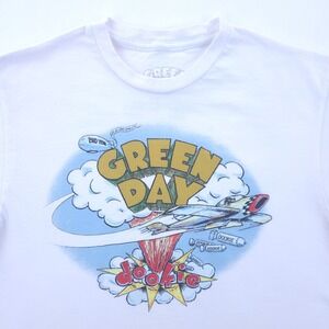 Green Day Mens T-Shirt Dookie Album Art Small White Punk Rock Band Tee